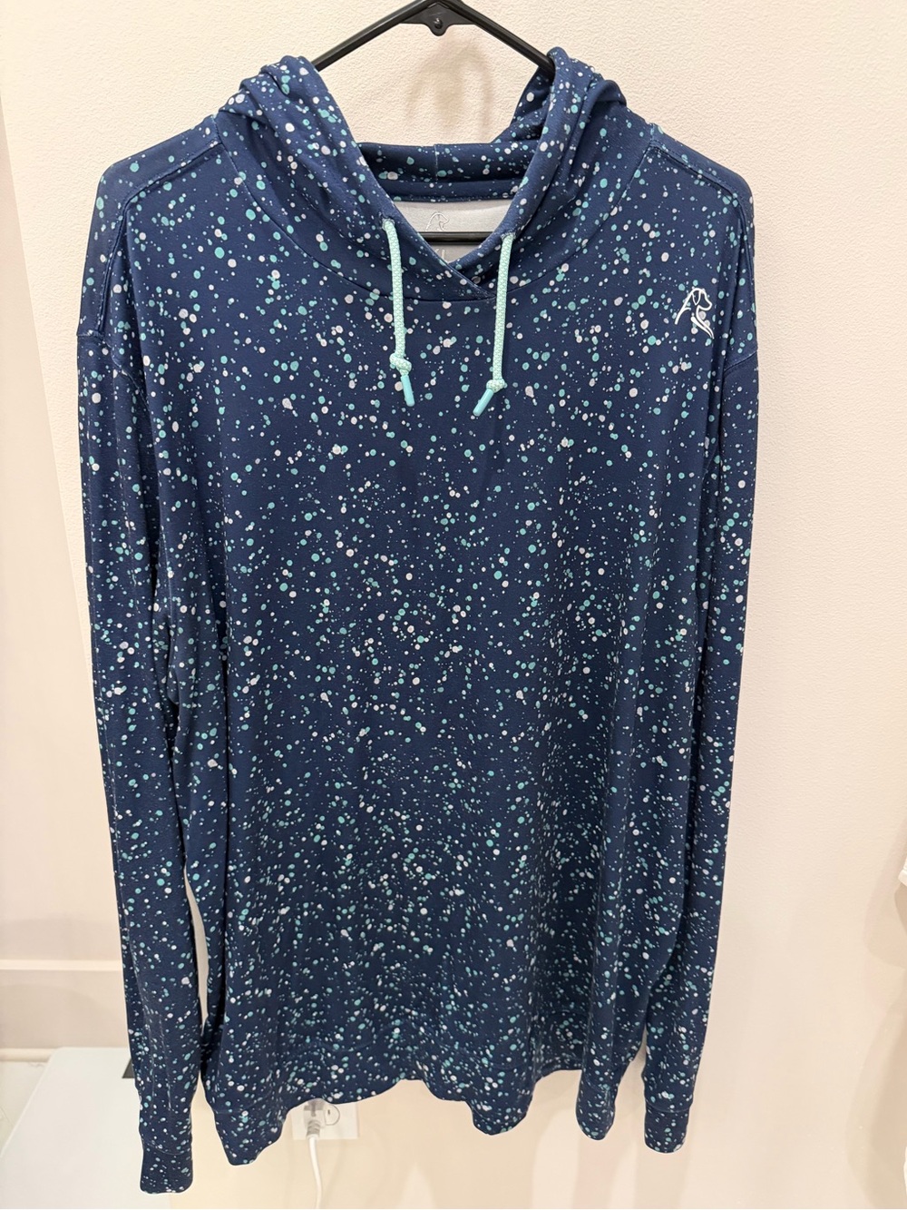 Rhoback Men's Navy/Green Splatter Hoodie
